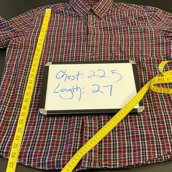 Saddlebred Plaid Button Down Flannel Shirt Size M Long Sleeve Casual Cotton - Picture 8 of 8